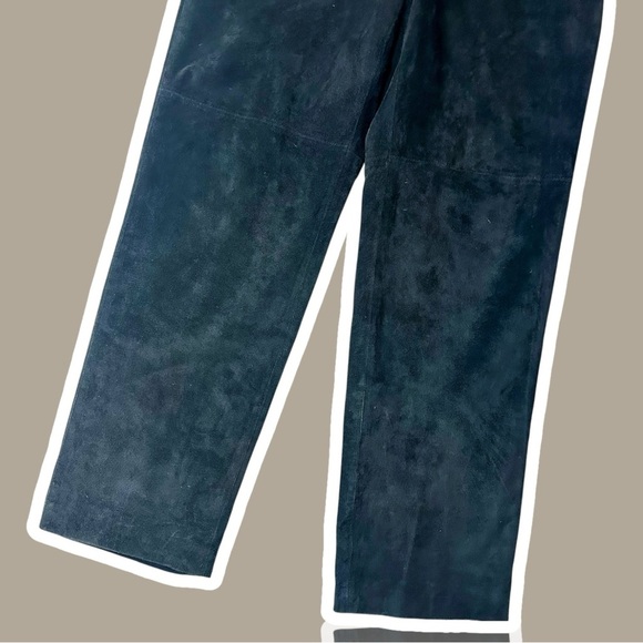 Liz Claiborne Vintage Black 100% Genuine Suede Trousers Size 10 - Picture 6 of 12